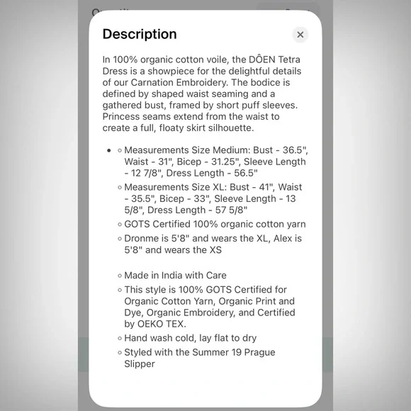 NWT Doen Tetra Dress, Sz Small - Picture 13 of 13